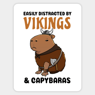 Easily Distracted by Vikings and Capybaras Sticker